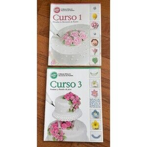 WILTON Spanish Cake Decorating COURSE 1 And  3 Student Class Guide Books NEW